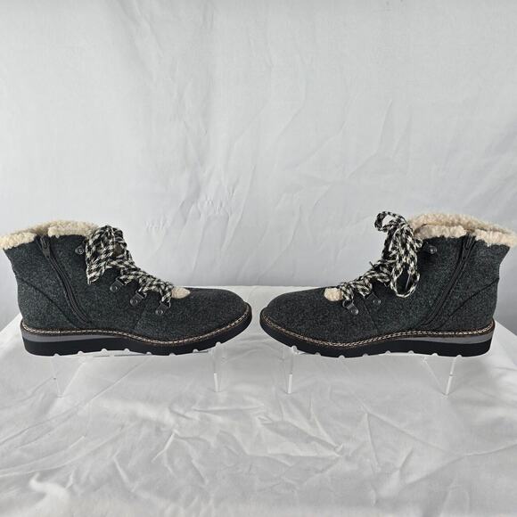 Madden NYC Boots Women's 11 Hiker Wedge ECO LUX Charcoal Grey Foam Insoles NWT - Picture 9 of 15